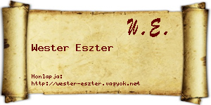 Wester Eszter névjegykártya
